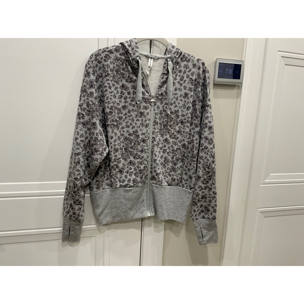 Athleta‎ Wild Wasabi Floral Print Full Zip Hoodie Jacket Womens